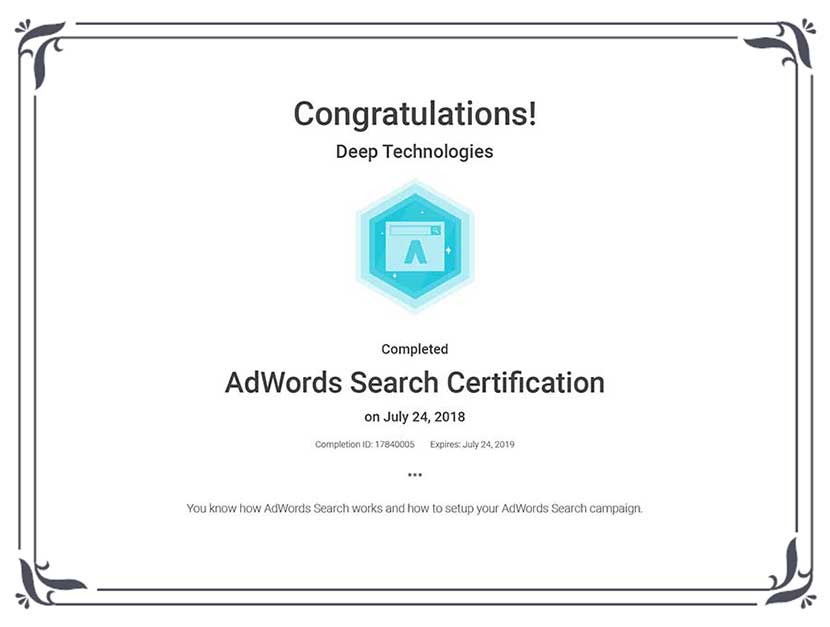 Achievements Certificate